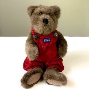 Vintage Boyds Bears 11” Brown Bear Stuffed Plush Red Corduroy Overalls 1985-1995